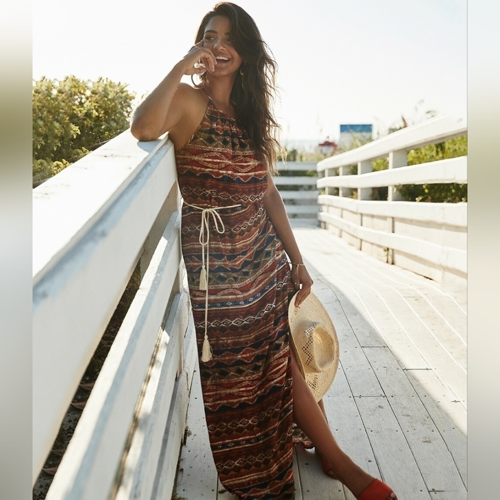 Karen Kane Multicolor Halter Maxi Dress